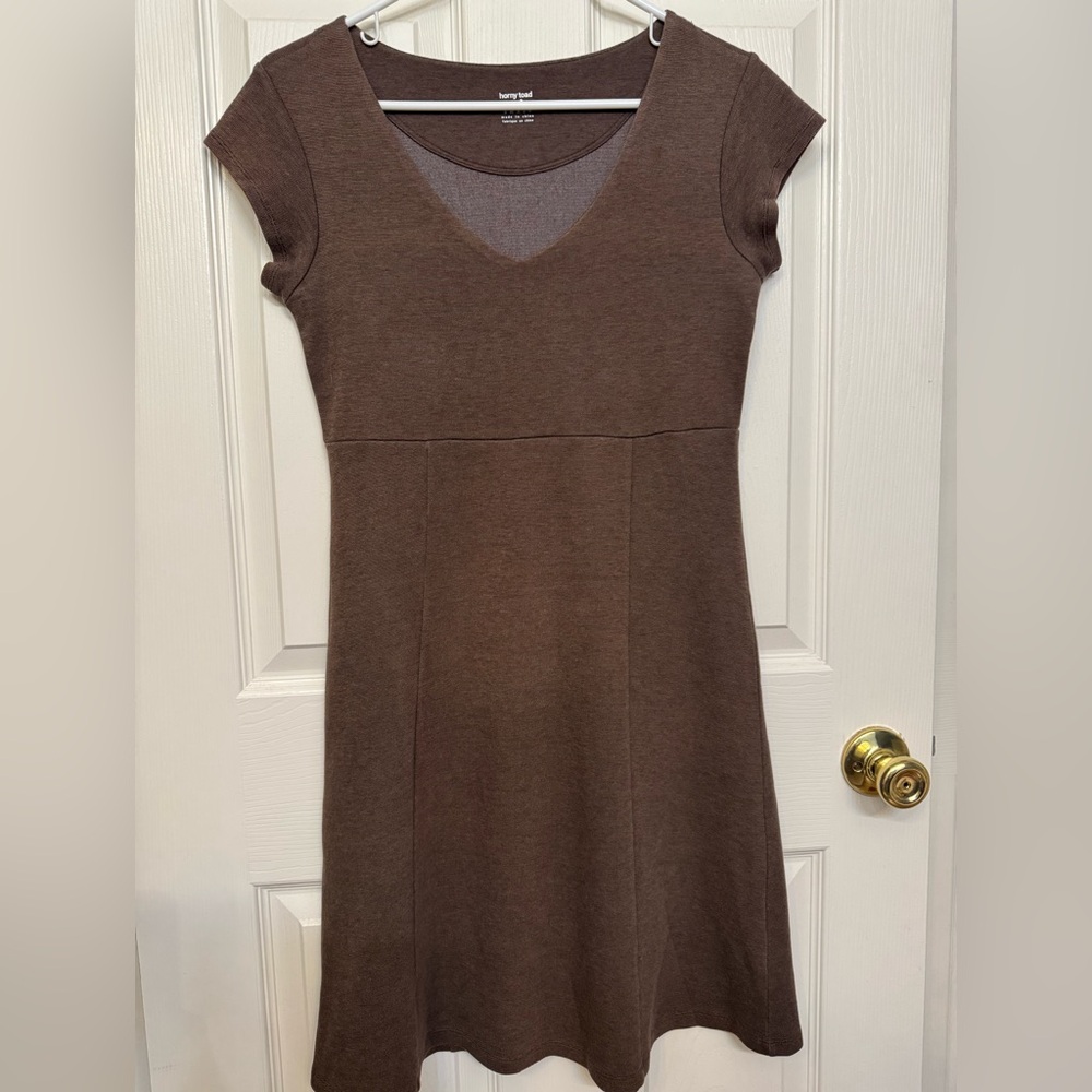Horny Toad Brown Short Sleeve Dress | Tencel Blend | Size S